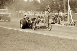 1970s Photo Negative Drag Racing Car Race Track Quad City Muscle N Motorcycle