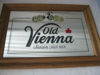 Vintage Old Vienna Beer Canadian Imported Lager Bar Mirror Sign