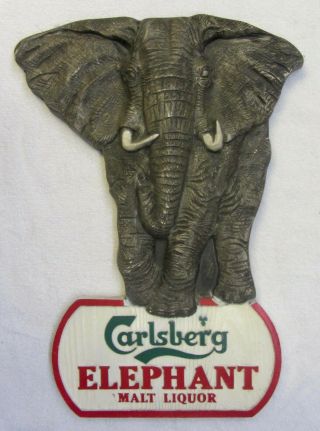 Vintage Carlsberg Elephant Malt Liquor Beer Sign Imported Anheuser Busch 3d Bar