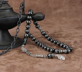 Islamic Prayer Beads,  Georgian Oltu Stone Tesbih,  33 Beads Tasbih,  8 Mm