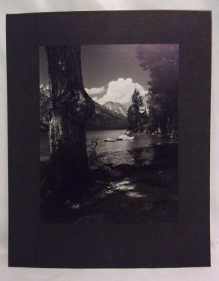 16x20 B&w Print Photograph Matted Lake Jenny Interior Nature Signed