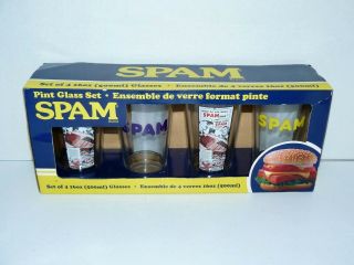 Set Of 4 Spam Pint Glass Set Collectible Great Gift