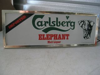 Vintage Carlsberg Elephant Malt Liquor Beer Lighted Sign