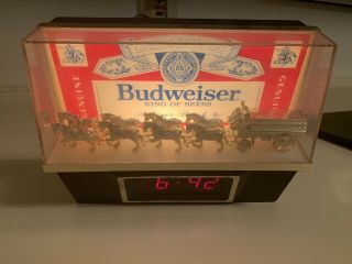 Budweiser World Champion Clydesdale Team Vintage Lighted Bar Clock