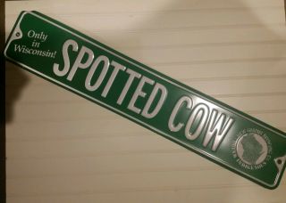 Glarus Brewing Co.  Spotted Cow Beer 34 " Metal Tin Tacker Beer / Street Sign