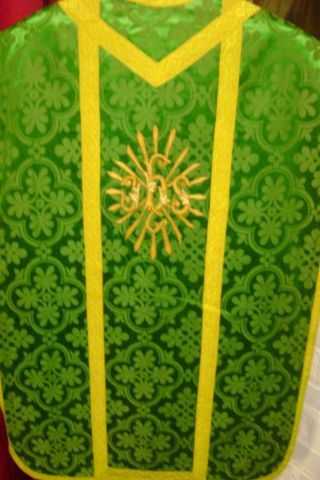 Green Roman Chasuble,  Vestment,  Chalice,  Monstrance,  Reliquary