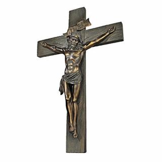 Design Toscano Ql1384 Crucifixion Cross Of Jesus Christ Wall Sculpture In Faux