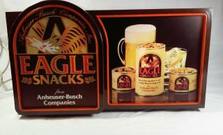 Vintage Anheuser - Busch Eagle Snacks Lighted Advertising Bar Beer Light Up Sign