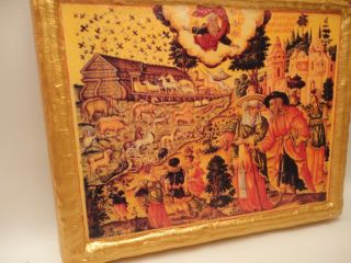 Noah ' s Ark Rare Christianity Religious Biblical Icon Art One of A Kind 3