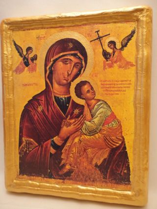 Our Lady Amolyndos Virgin Mary Byzantine Greek Orthodox Icon One Of A Kind