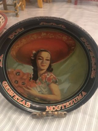 Mexican Moctezuma Xxx Superior Beer Tin Tip Tray 1930 