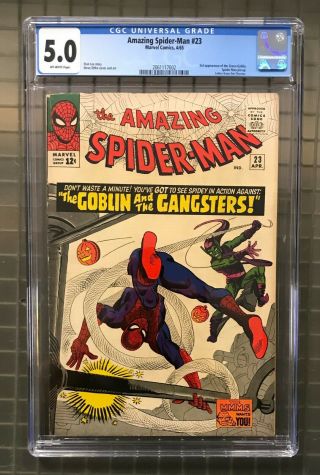 Spider - Man 23 Marvel Comics 1965 Cgc 5.  0 Green Goblin 3rd Appearance