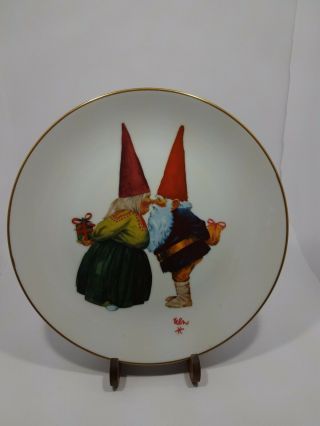 Gnome Bliss Fairmont Porcelain Rien Poortvliet Display Plate 1979 Hand Painted