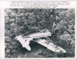 1959 Rescuers Examine Crashed Plane Fred William Heinricks Killed Wirephoto