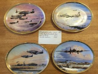 Set Of 4 Bradford Exchange Collector Plates Thunder In The Sky Wwii Robert T