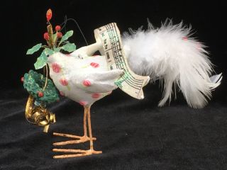 Dept 56 Patience Brewster Krinkles Deck The Halls Bird Ornament With Wreath