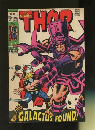 Thor 168 Fn,  6.  5 1 Book Marvel,  1st Watcher & Thermal Men Galactus Origin,  1969