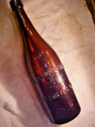 California El Dorado Brewing Co.  Beer Bottle - Blob Top - Orange Amber - Stockton,