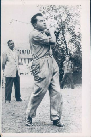 1953 Photo Vice President Nixon Spring Lake Nj Country Club Politics 6x10