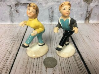 1950s Dancing Figurines Sock Hop Rock N Roll Porcelain Boy And Girl J L Co Japan