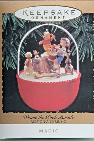 Hallmark Magic Ornament 1994 Winnie The Pooh Parade Motion Music Disney