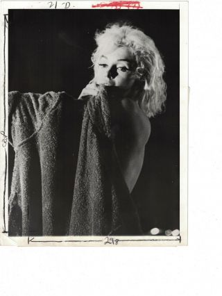 Vintage Marilyn Monroe Movie Scene Photo Dated 1962