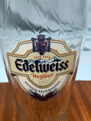 2 Edelweiss WeiBber Hofbrau Kaltenhausen Weighted Pilsner Beer Glass 16 oz Pint 3