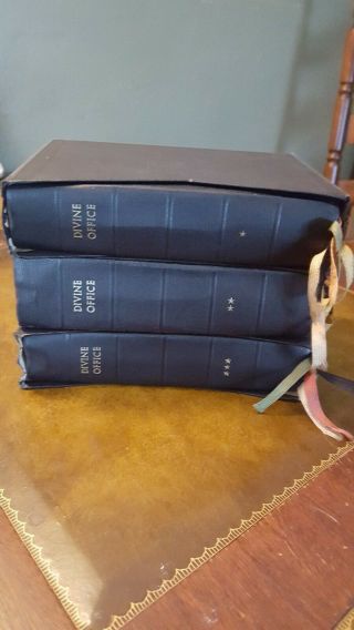 The Hours Of Divine Office In English & Latin 3 Volumes Liturgical Press 1964 Ed