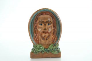 Ceramic Concave Jesus Christ Face Head Statue