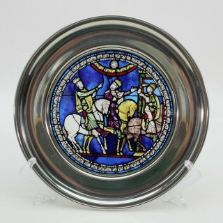 Us Historical Society The Magi Christmas Pewter & Stained Glass Plate No.  0846