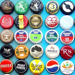 150 Differrent Bottle Beer Soda Crown cork Caps WITH DENTS 3
