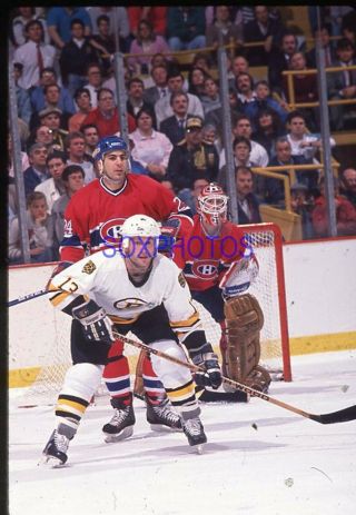 Mp1 - 085 Nhl Canadiens Goalie Vs Boston Bruins Vintage 35mm Color Slide