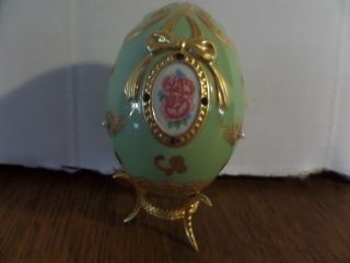 Franklin House Of Faberge Imperial Egg Blossoms Of The Dynasty Light Green