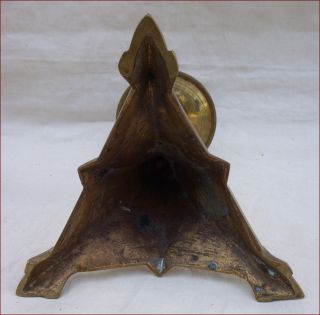 French Gothic Altar Candlestick Bronze Tripode Base 1880 3