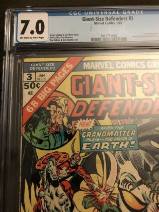 Giant - Size Defenders 3 CGC 7.  0 1st appearance of Korvac Slab 2