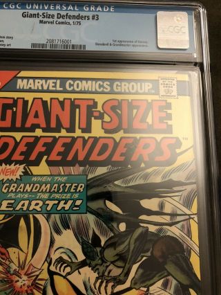 Giant - Size Defenders 3 CGC 7.  0 1st appearance of Korvac Slab 3