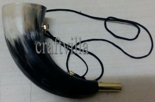 Viking Thor Hammer Cow Sounding Bugle Blowing Horn With Stream