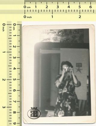 016 Woman W Camera Mirror Selfie Lady Abstract Portrait Old Photo