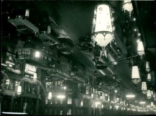 Vintage Photograph Of Christmas Light In Regent Street