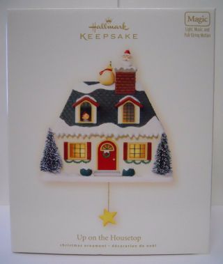 2007 Hallmark Keepsake Magic Ornament Up On The Housetop - Qxg7227