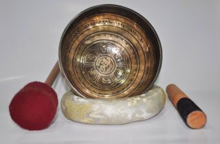 Handmade Tibetan Healing Singing Bowl For Meditation Chakra Energy 17 Cm