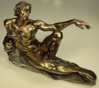 SET OF 2 - CREATION OF ADAM / GOD GENESIS Statue Sculpture Antique Bronze Finish 3