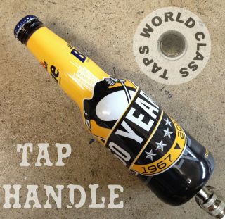 Labatt Blue Beer Tap Handle Pittsburgh Penguins 50 Years Collectible Bottle