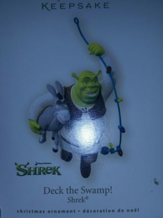 Hallmark Keepsake Ornament Shrek Deck The Swamp 2007 Donkey Ogre Movie
