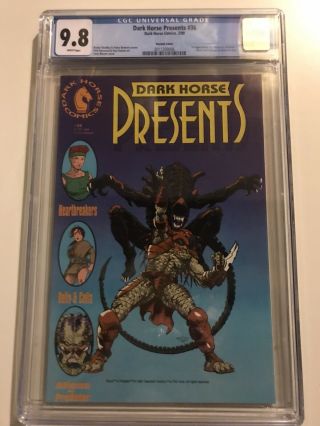 Dark Horse Presents 36 (1990) Key 1st Aliens Vs.  Predator Cgc 9.  8 Variant Cover