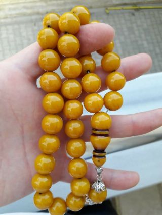 Yellow Faturan Prayer Beads Bakelite Raretesbih Rosary Islamic Gift Masbaha
