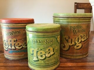 Vintage Canister Set Of 3 Made In Usa