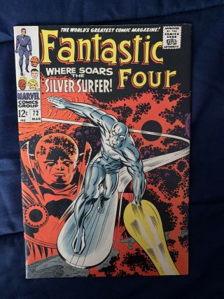 Fantastic Four 72 8.  0 (vf) Marvel,  Mar.  1968 (predates Silver Surfer 1)