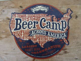 Sierra Nevada Beer Camp Across America Metal Tin Tacker Sign Man Cave Chico Cali