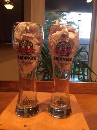 Erdinger German Beer Glass 0.  5l Set Of 2